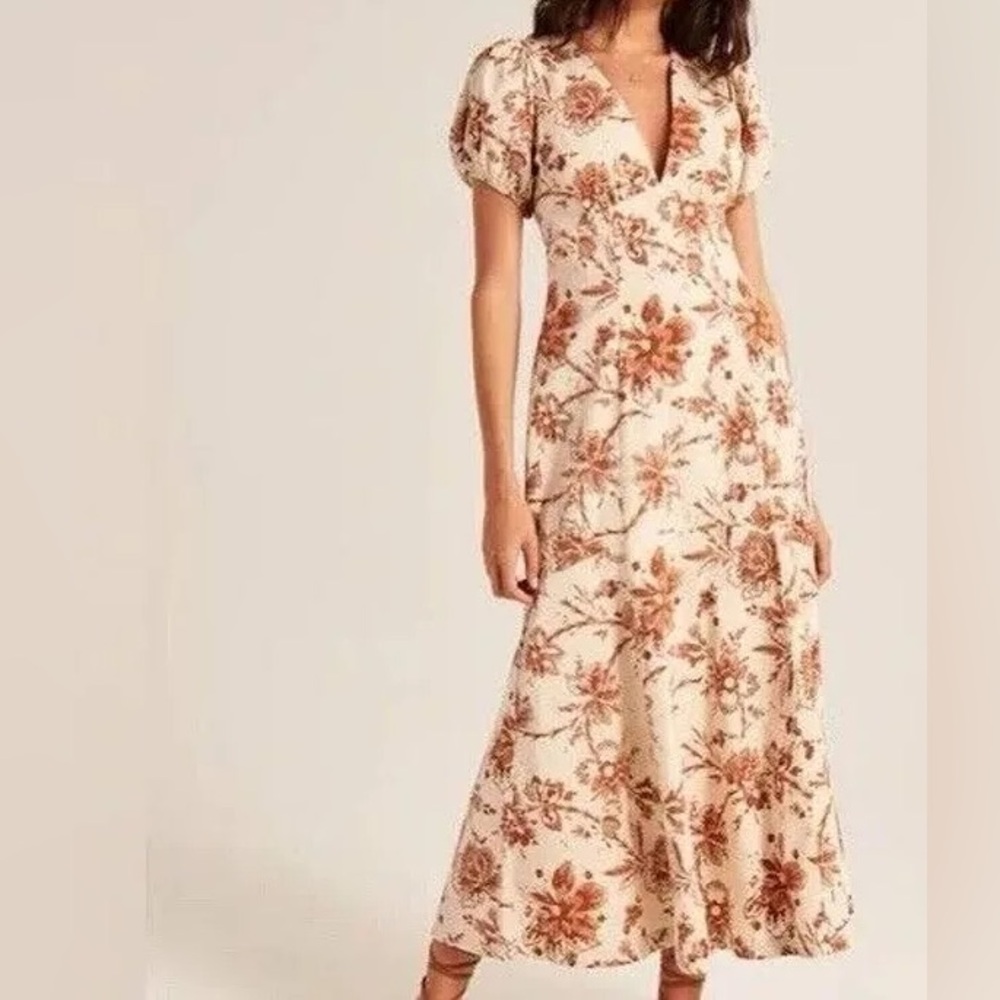Floral Cream poplin Dress